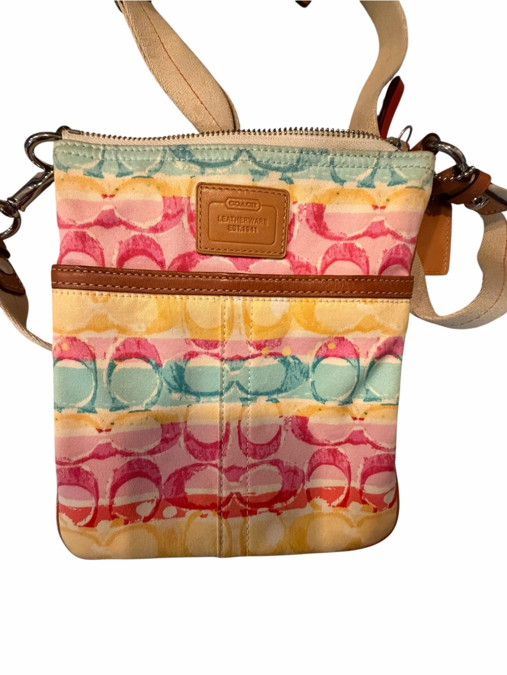 Coach Multicolor Watercolor Signature Crossbody Bag